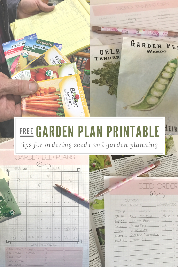 Free Garden Plan Printable Planner, Seed Order, Seed Inventory, Square Foot Garden Plan, Patio Garden Plan - From the Family With Love