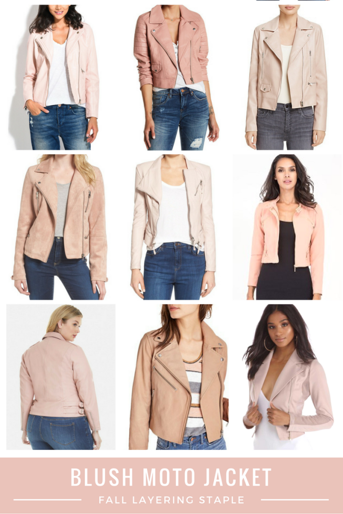 Blush Moto J aacket Fall Layering Staple - From the Closet - From the Family With Love