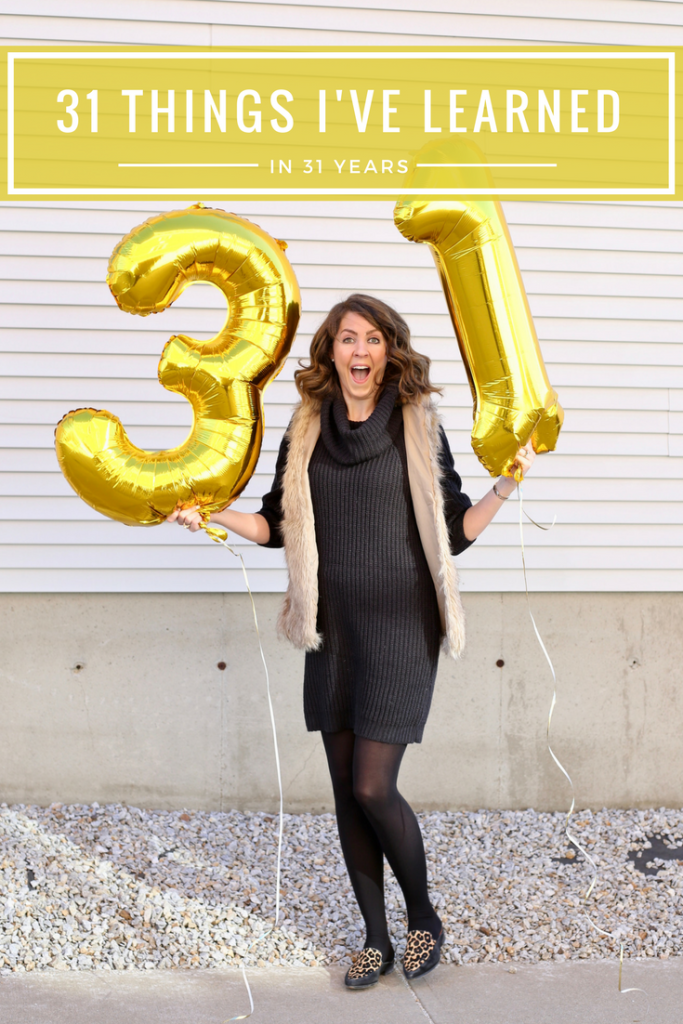Happy Birthday to me - 31 things in 31 years - From the Family With Love - birthday gold number balloons-2