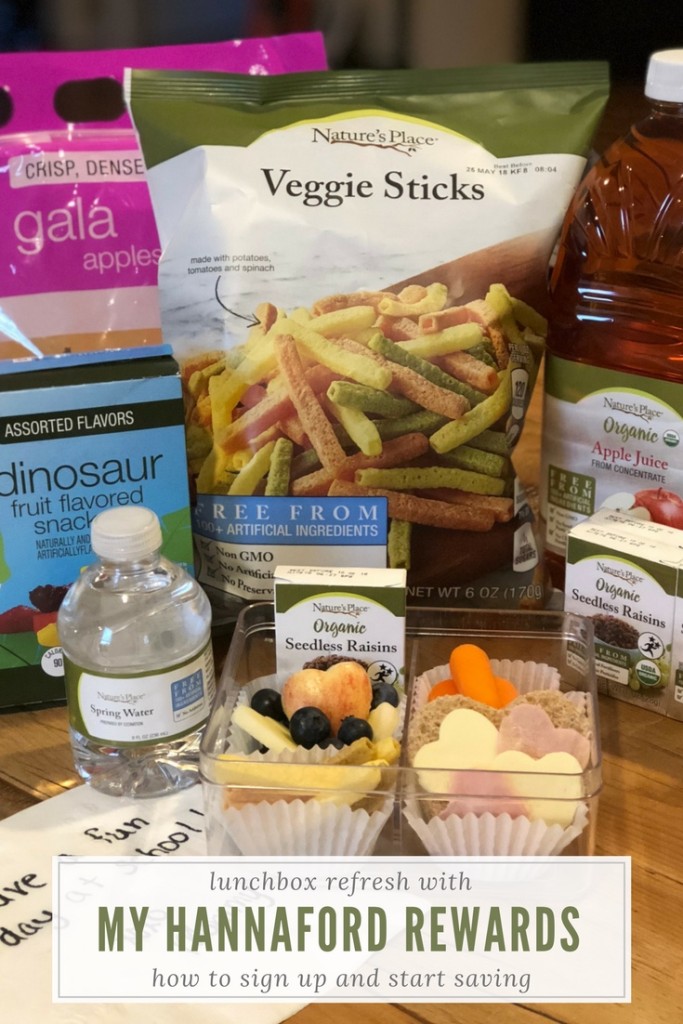 Lunchbox Refresh with My Hannaford Rewards - veggie sticks, apples, carrot sticks, heart cut out sandwich, heart cut out apples, blueberries, mini water bottle, lunchbox napkin note - From the Family With Love