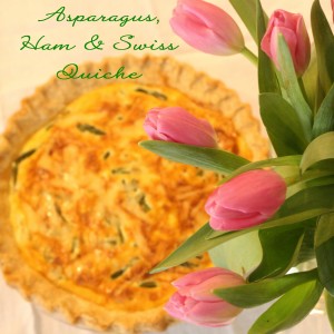 Thinking Spring: Asparagus, Ham & Swiss Quiche