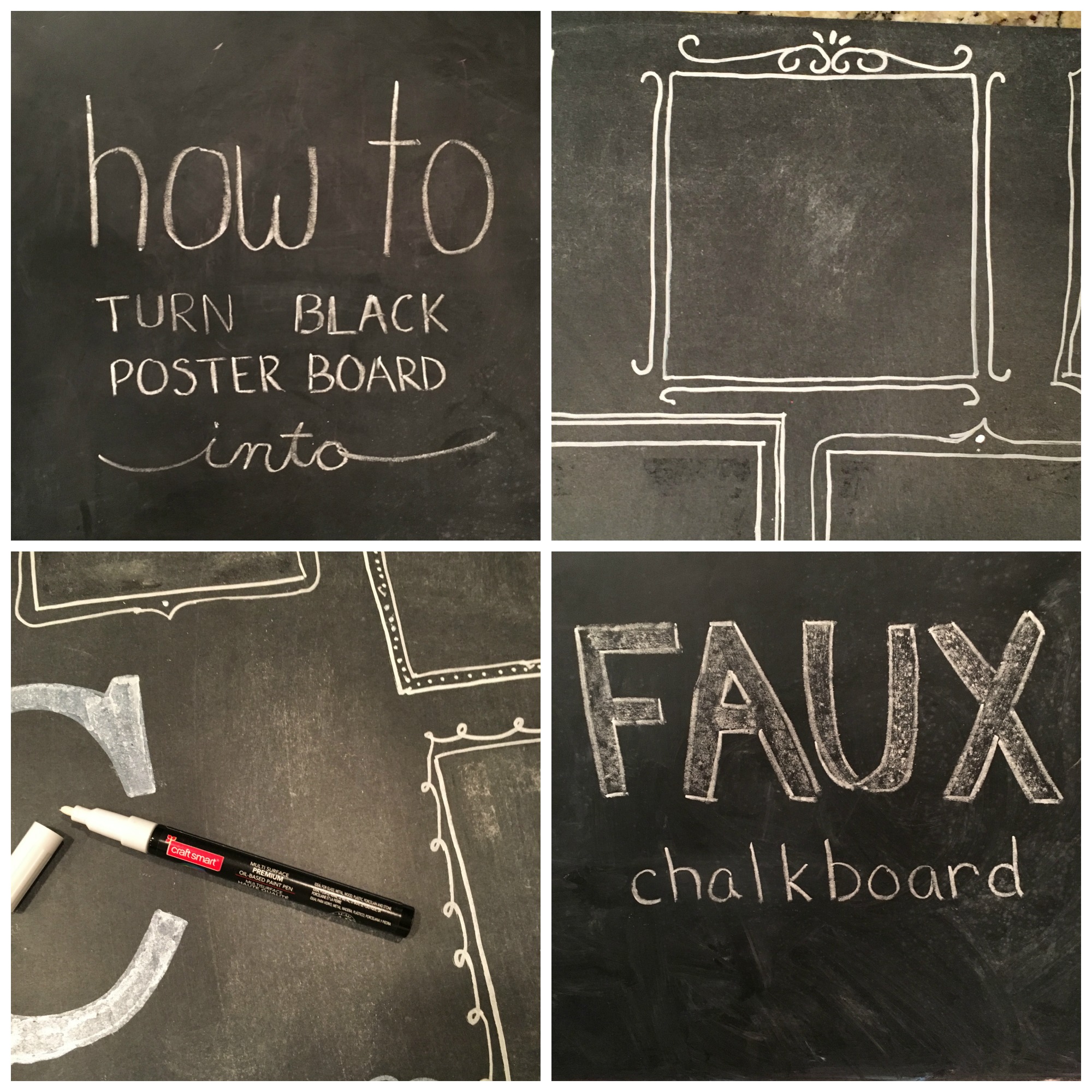 How to Turn Black Poster Board into a Faux Chalkboard