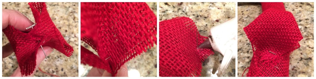 Valentines Day Heart Wreath Burlap tutorial From the Family With Love Pinterest Hot Glue