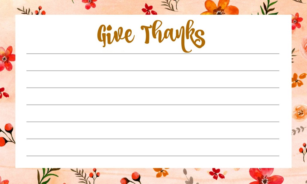 Printable Recipe for Life Give Thanks Cards November From the Family with Love free printable verse memorization cards