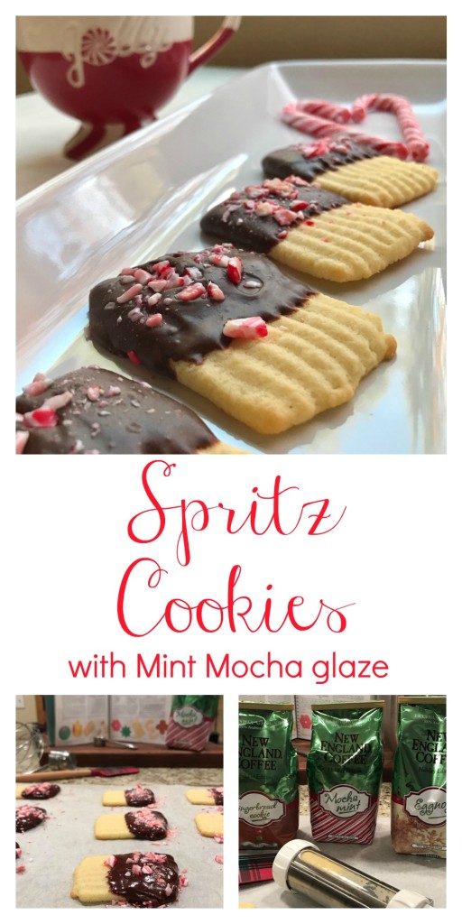 Holiday Traditions with New England Coffee Mint Mocha Spritz Cookie recipe From the Family With Love pinterest