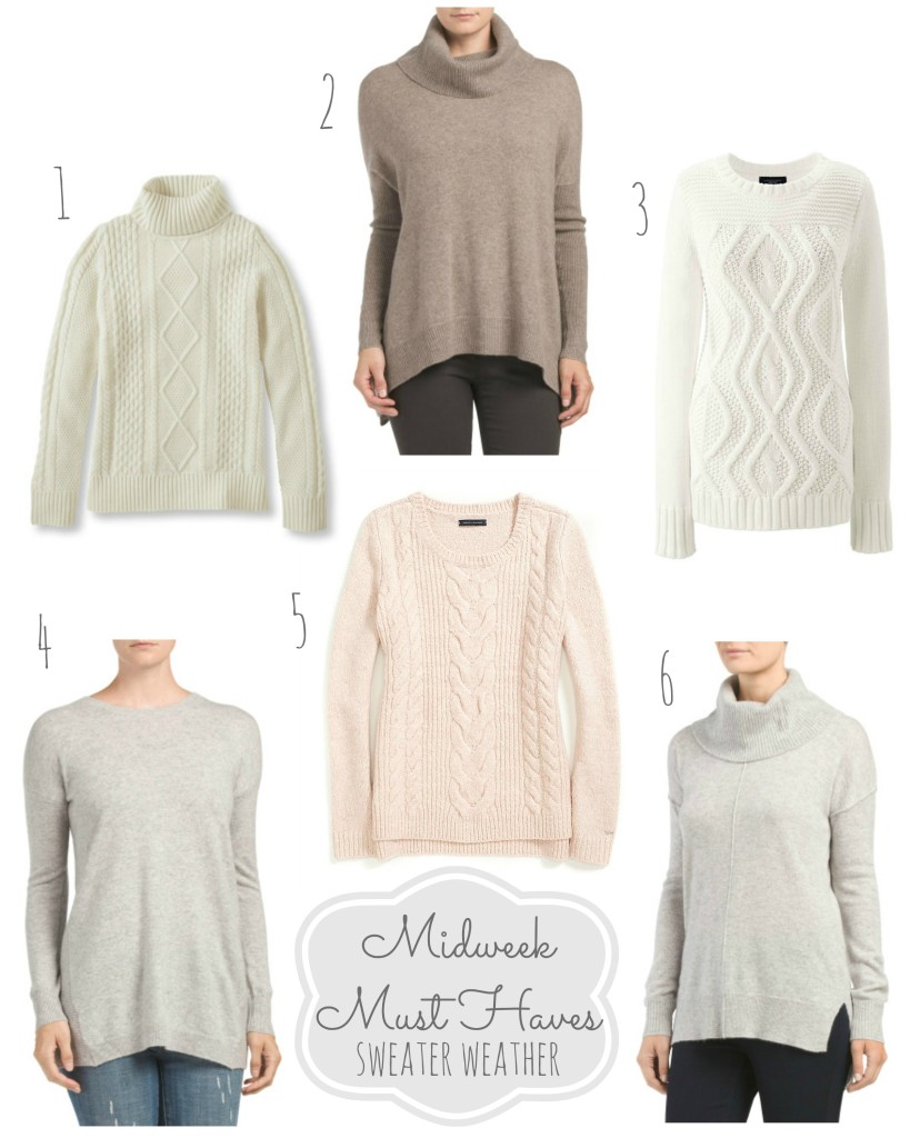 Midweek Must Haves Sweater Weather Neutral Sweaters Blush Ivory Grey Gift Guide From the Family With Love main