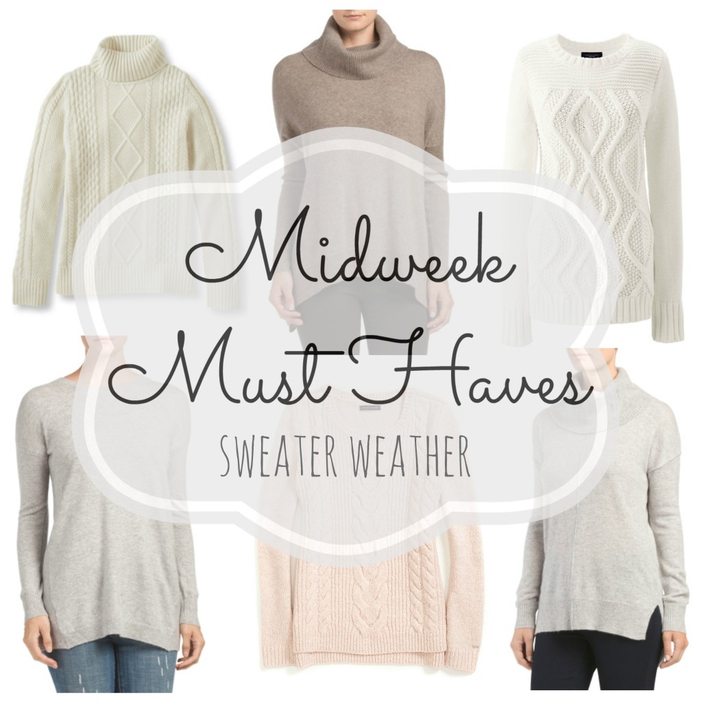 Midweek Must Haves Sweater Weather Neutral Sweaters Blush Ivory Grey Gift Guide From the Family With Love square