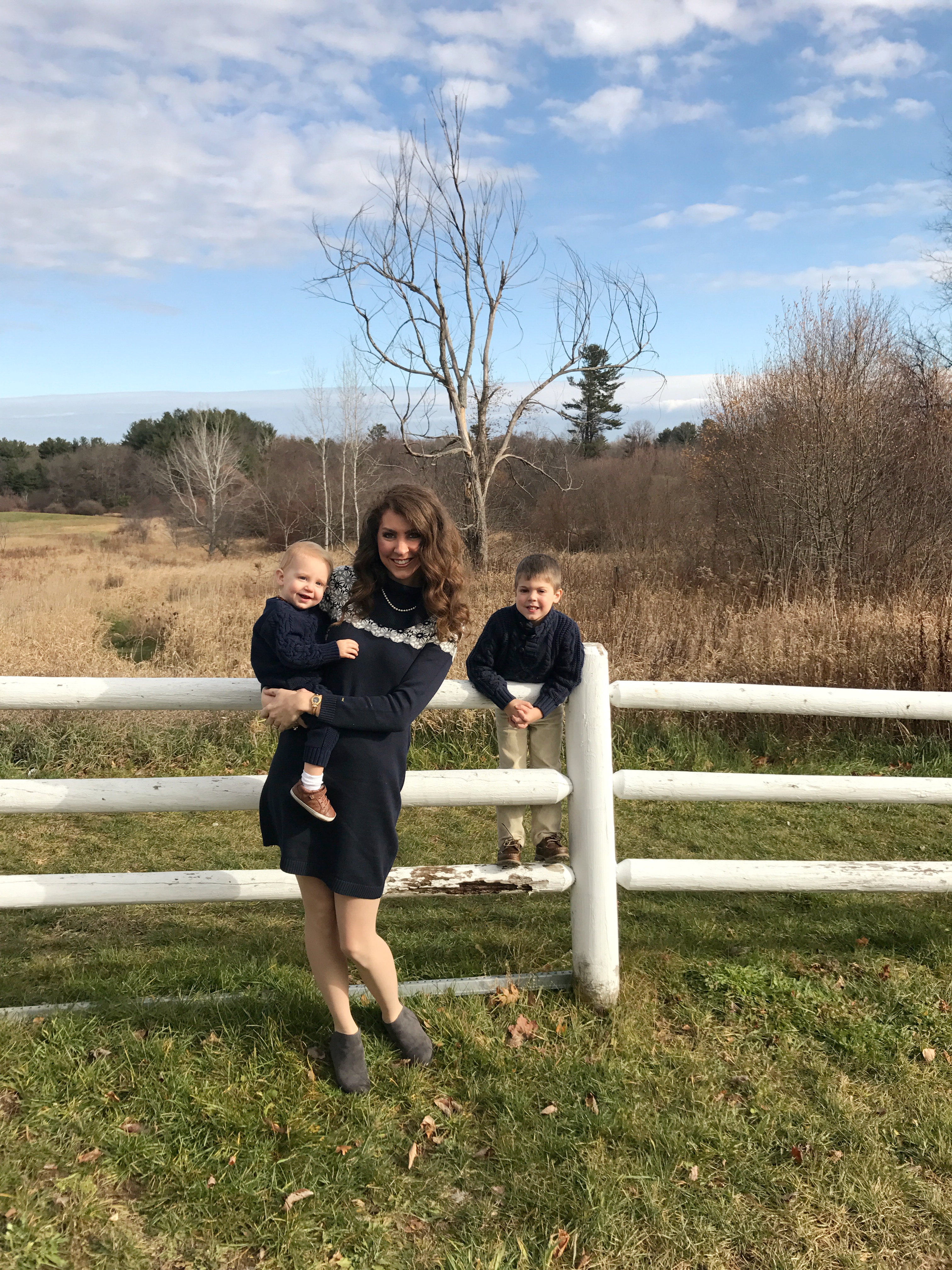 From the Closet #8: Cozy in Navy and Grey Sweater Dress