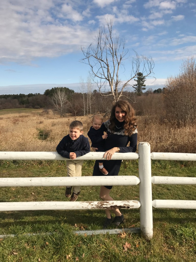 Navy and Grey Sweater Dress From the Closet Grey Booties Tommy Hilfiger Gap Kids Navy Baby Gap From the Family With Love