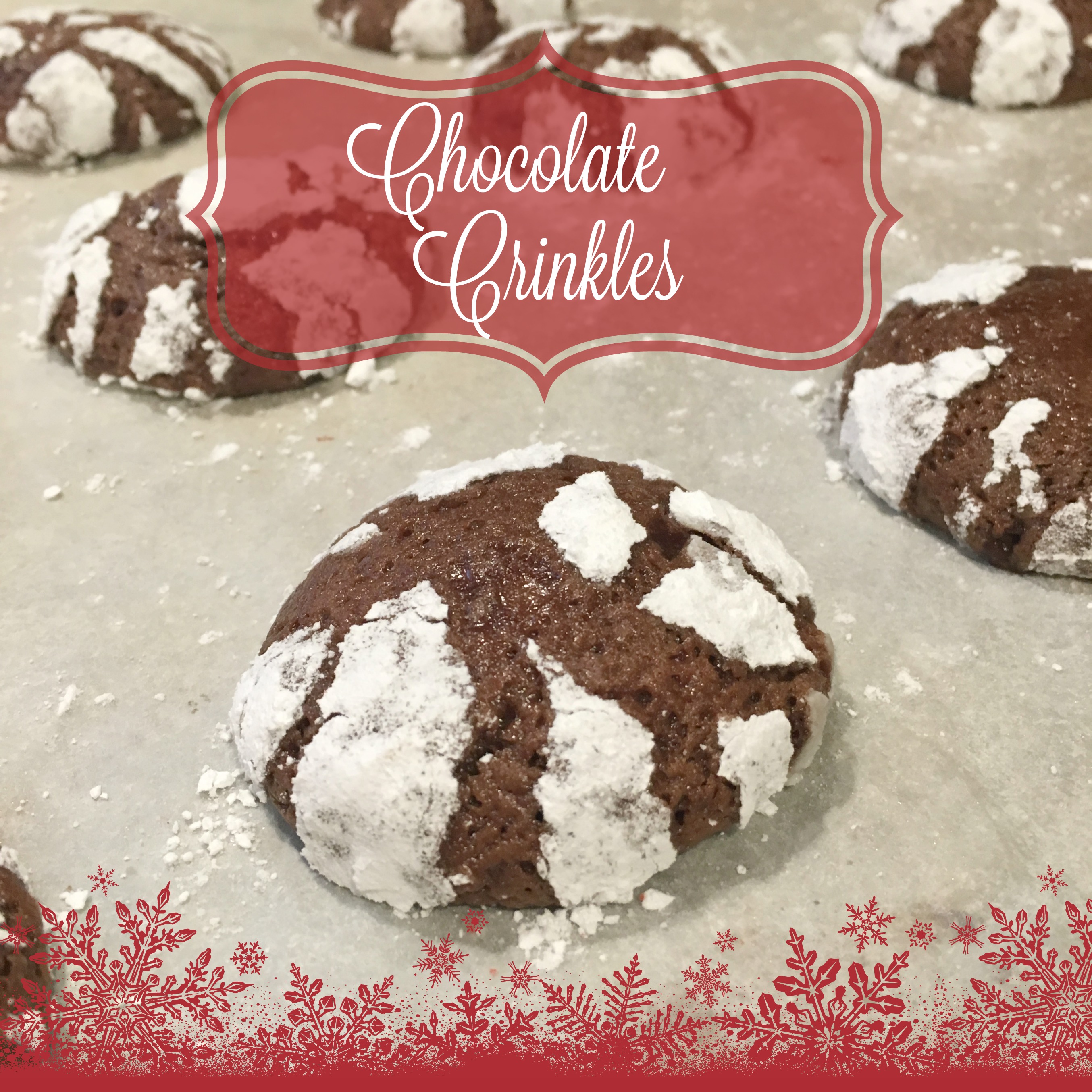 Chocolate Crinkle Cookies Chewy 12 Days of Cookies Recipe From the Family with Love Day 2 square