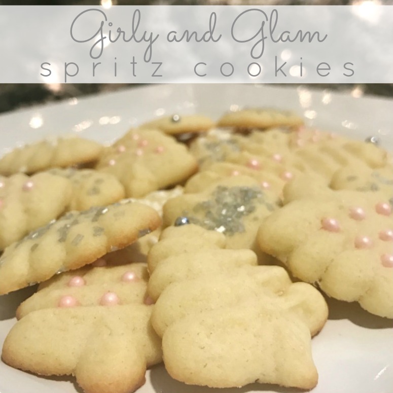 Girly and Glam Spritz Cookies Twelve Days of Baking Recipe From the Family With Love square