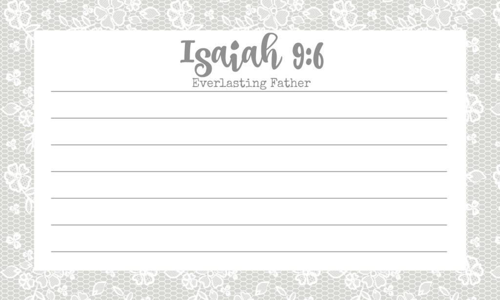 {Free Printable} Recipe for Life Verse Memorization Cards December 2016 HOPE Isaiah 9:6 Everlasting Father From the Family With Love