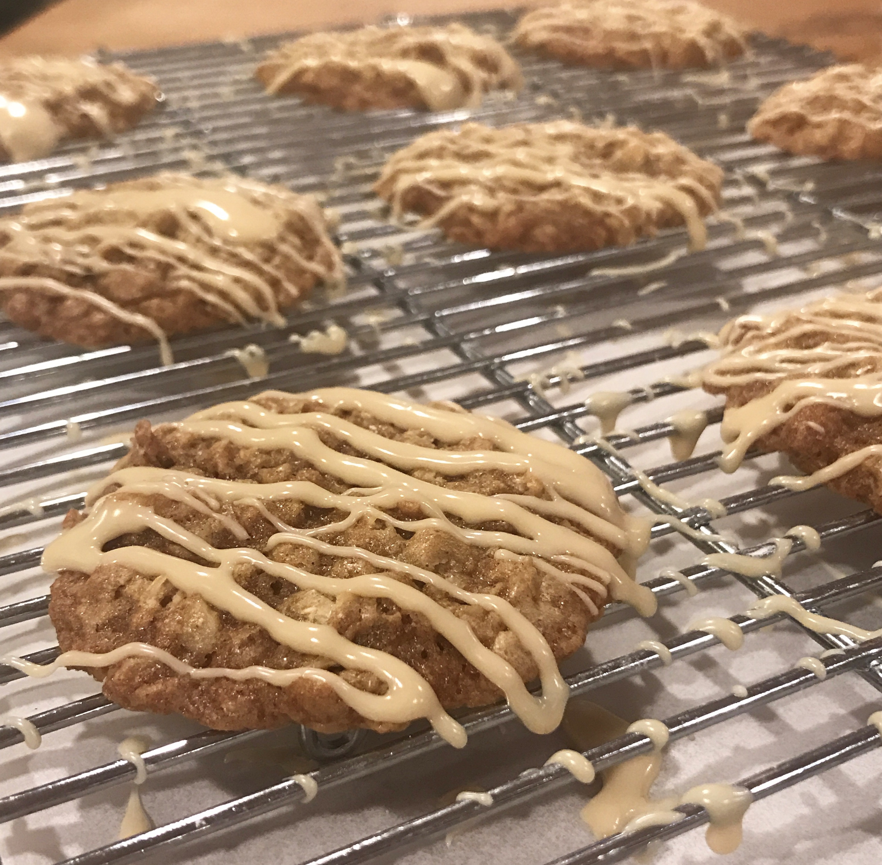 Maple Walnut Oatmeal Cookies recipe with Maple glaze frosting - From the Family with Love-5