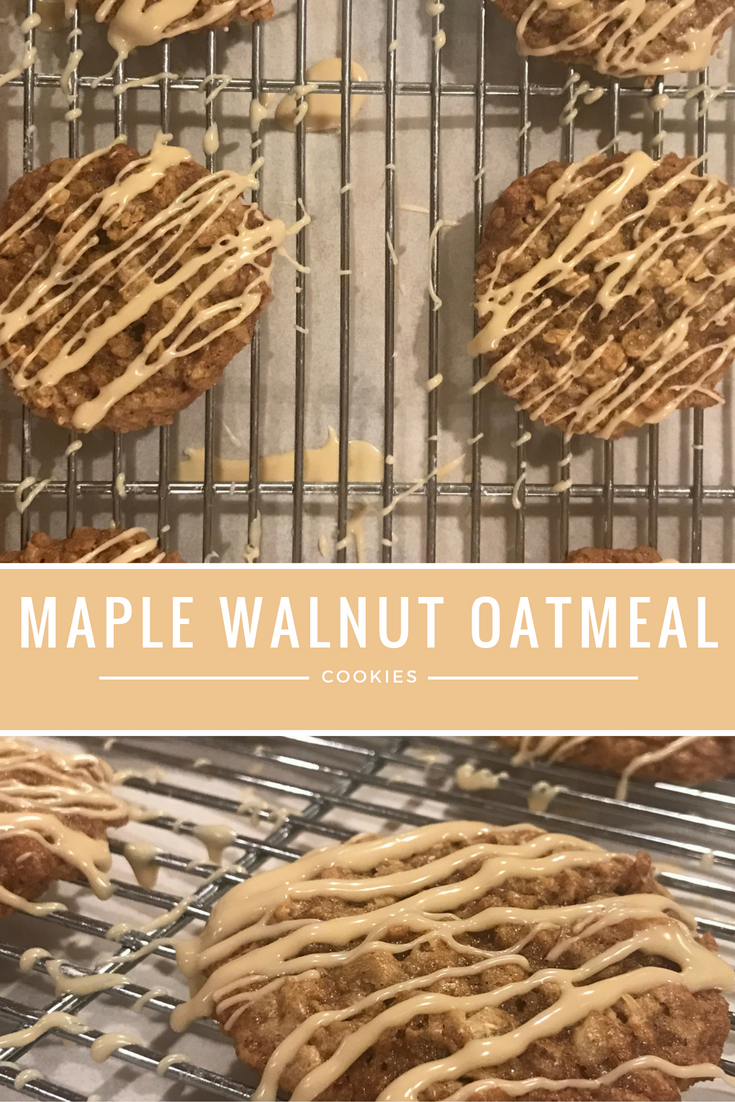 Maple Walnut Oatmeal Cookies recipe with Maple glaze frosting - From the Family with Love-5