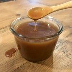 Microwave Salted Caramel Sauce Recipe made with honey and no corn syrup From the Family With Love