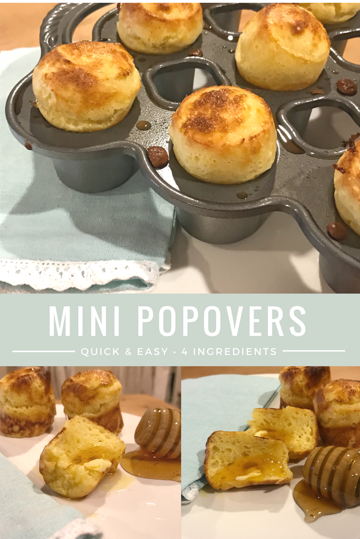 Mini Quick and Easy Popover Recipe - 4 ingredients - From the Family With Love
