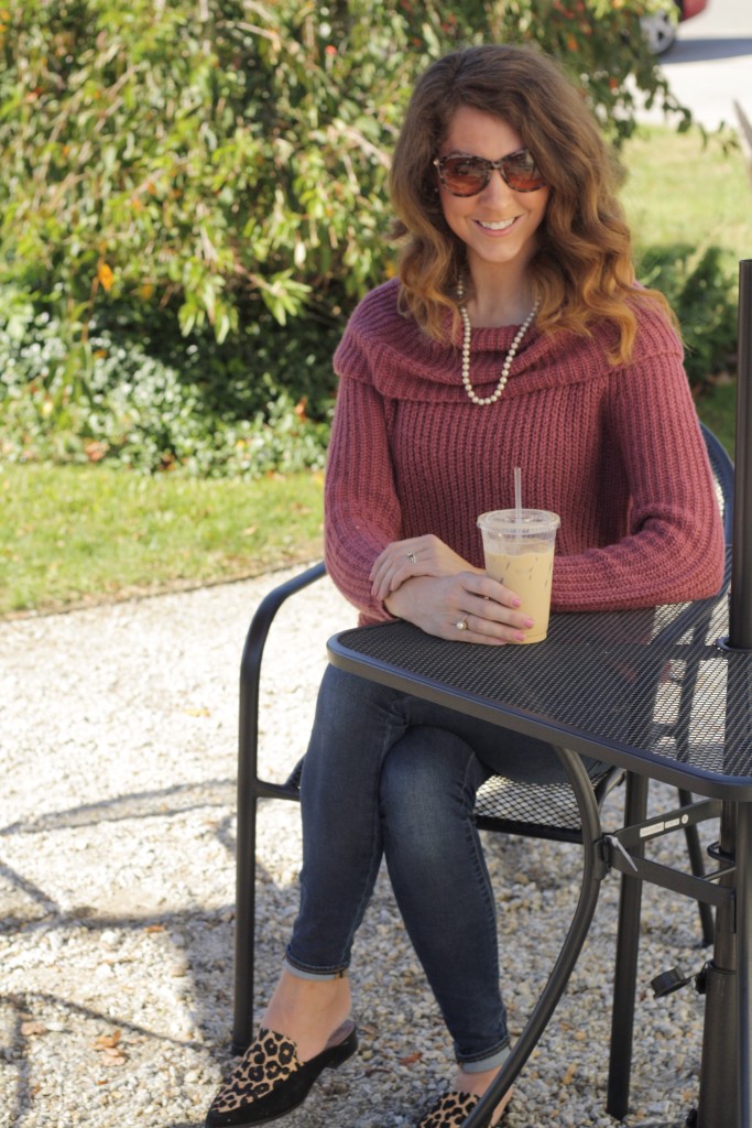 Mulberry Wine off the shoulder cowl neck sweater - From the Closet  - 9 Sweaters that aren't blush or ivory - From the Family With Love