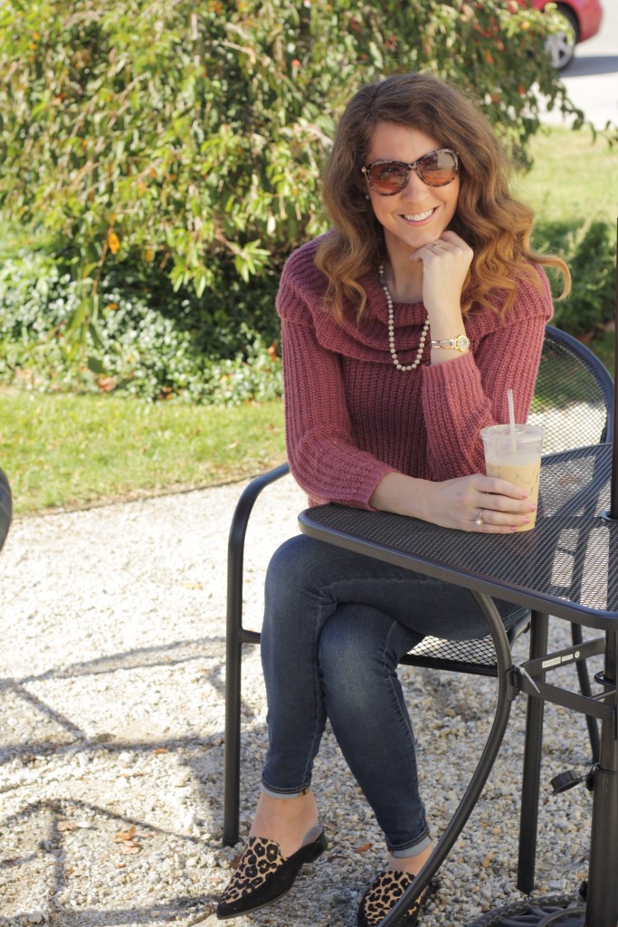 Mulberry Wine off the shoulder cowl neck sweater - From the Closet  - 9 Sweaters that aren't blush or ivory - From the Family With Love