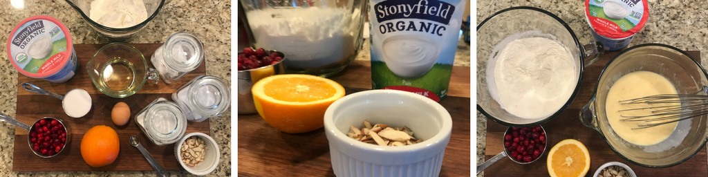 In the Kitchen with Stonyfield_ Cranberry Orange Almond Muffins - recipe - From the Family With Love
