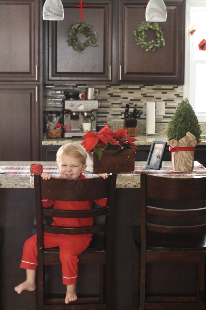 Christmas Kitchen Tour - Christmas Wreaths and Hot Cocoa - Red Pajamas - Christmas Home Tour - From the Family with Love