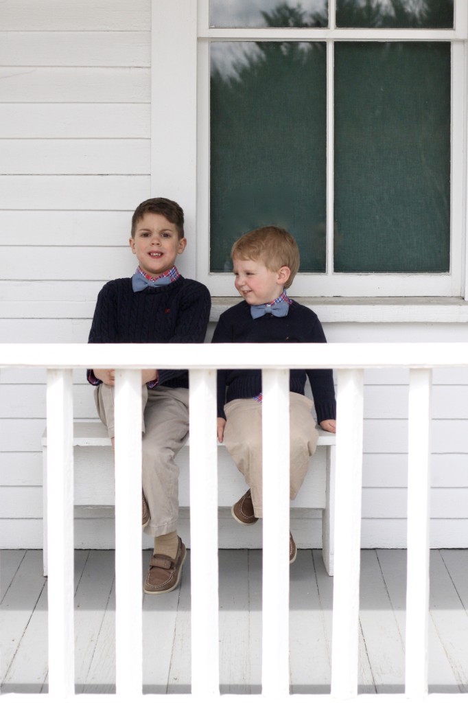 Patterend Jumpsuits for every budget - Old Navy blue patterned jumpsuit with coral peep toe shoes, boys toddler Ralph Lauren outfit - From the Family with Love