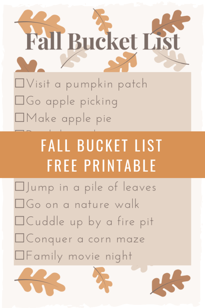 Fall Bucket List Printable - with Gorton's Seafood Shrimp Bowls - pumpkin patch - corn maze - apple cider - bon fire - roasted marshmallows - From the Family-2