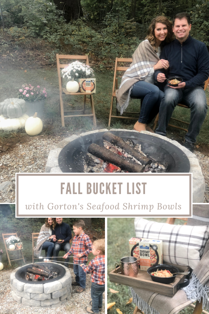 Fall Bucket List Printable - with Gorton's Seafood Shrimp Bowls - pumpkin patch - corn maze - apple cider - bon fire - roasted marshmallows - From the Family-2