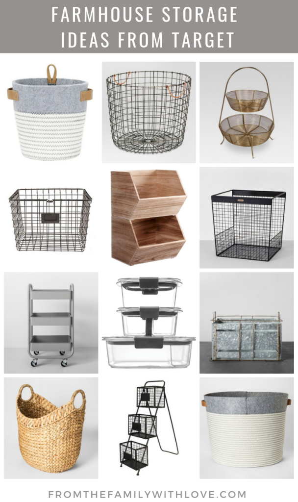 Farmhouse Storage Ideas from Target - gift idea - gift round up - From the Family