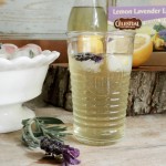 Lavender Lemon Cold brew iced tea recipe with herb and fruit embellished ice cubes recipe summer beverage