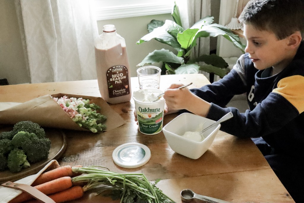 Farmers Markets and Mud Season with Oakhurst Milk + Simple Veggie Dip Recipe
