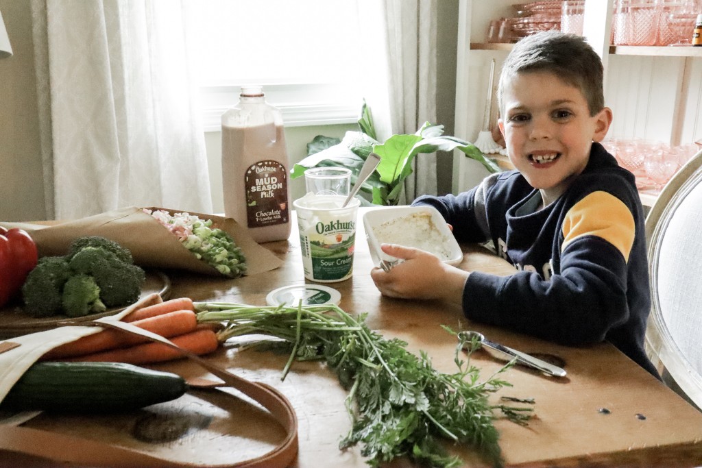 Farmers Markets and Mud Season with Oakhurst Milk + Simple Veggie Dip Recipe