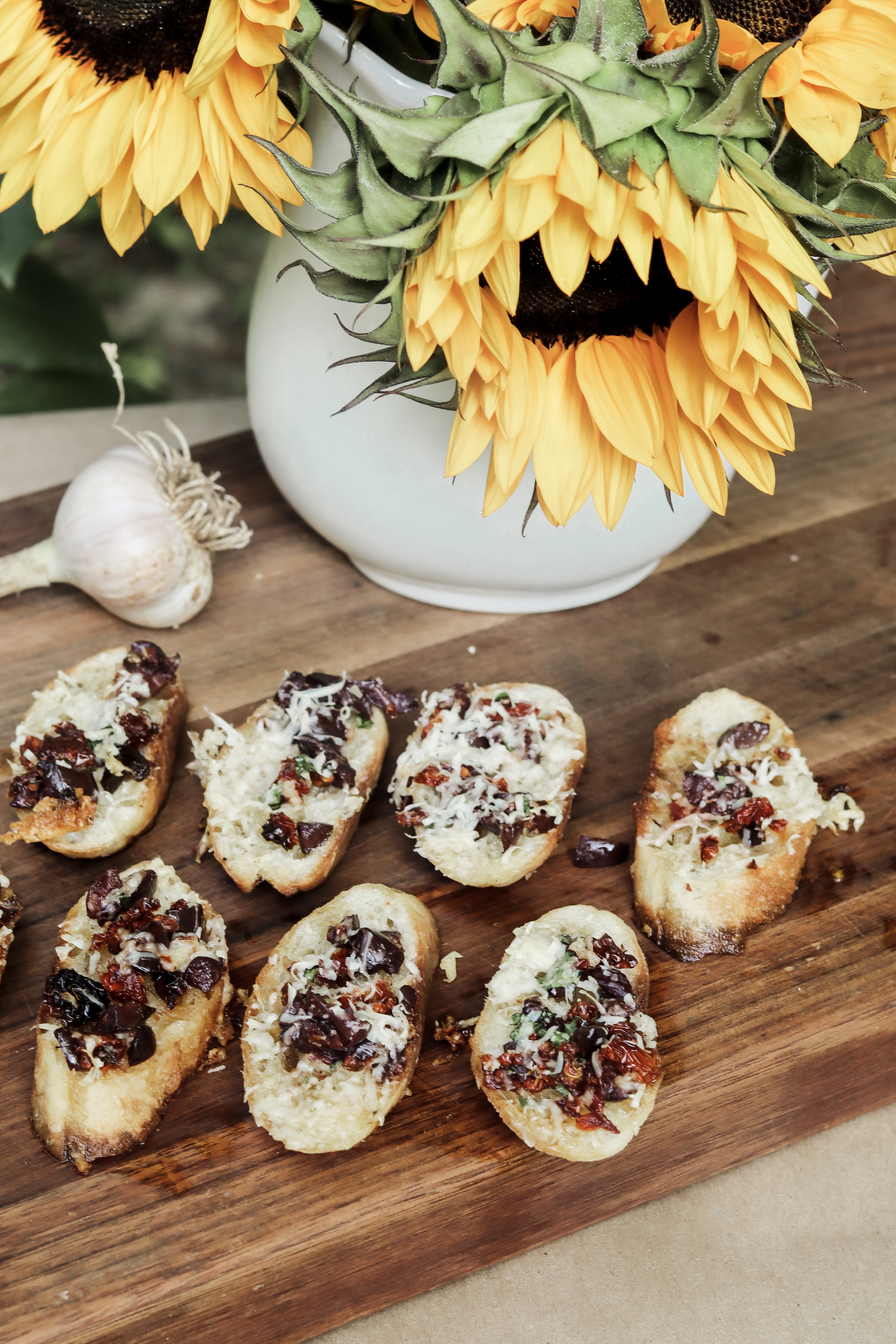 Olive and Sun-dried Tomato Toasts