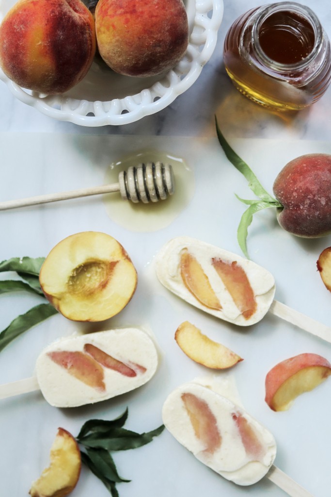 Honey Peaches + Cream Ice Pops Peaches and Cream Popsicles with Oakhurst