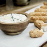 Air fried fish sticks made in the air fryer with homemade herbed tartar sauce with Gorton's Seafood