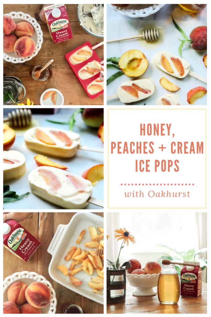 Honey Peaches + Cream Ice Pops Peaches and Cream Popsicles with Oakhurst