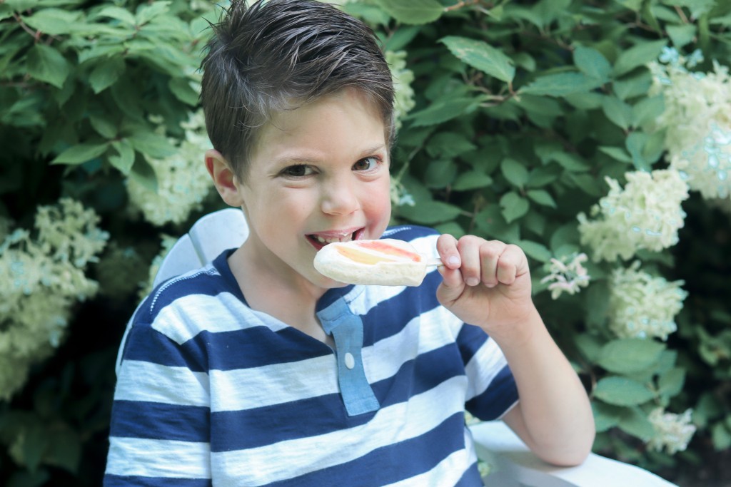 Honey Peaches + Cream Ice Pops Peaches and Cream Popsicles with Oakhurst