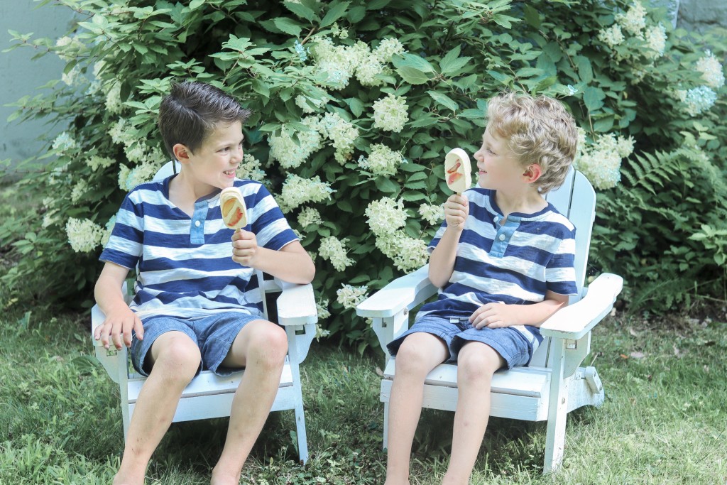 Honey Peaches + Cream Ice Pops Peaches and Cream Popsicles with Oakhurst