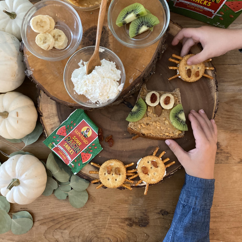 Owl Toasts with Sun-Maid® Sour Raisin Snacks