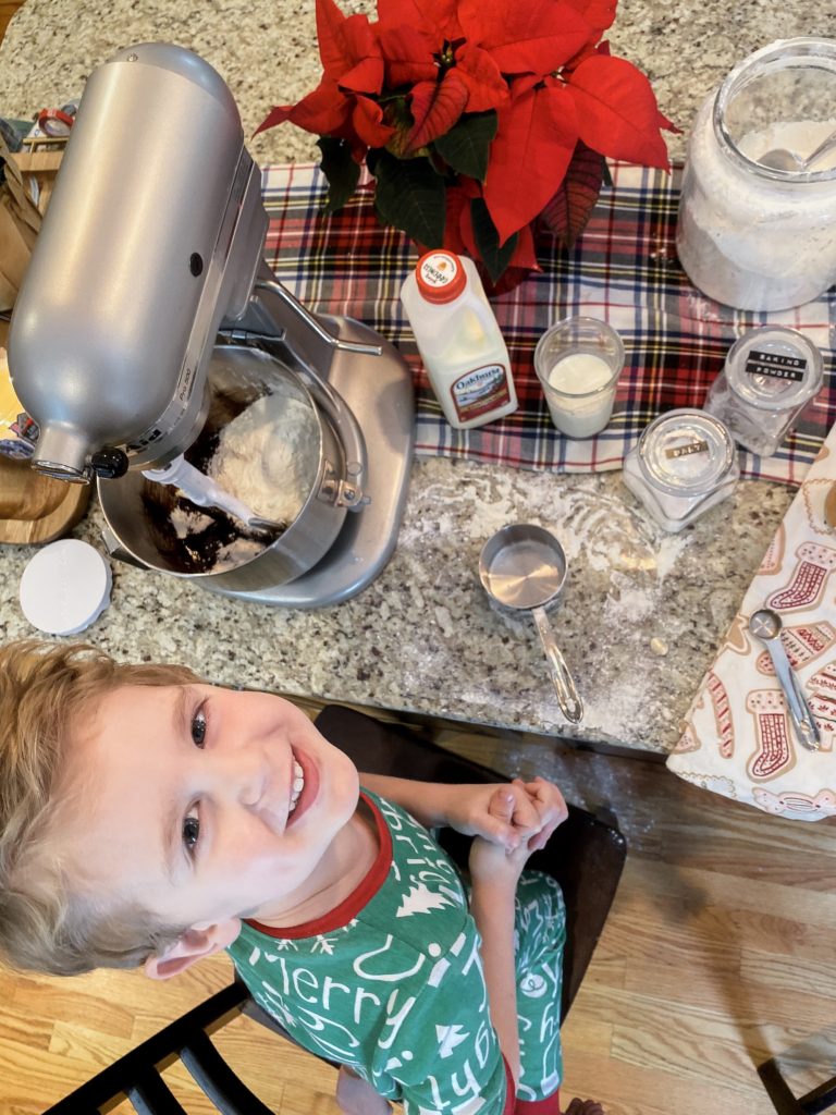 Cookies for the family with Oakhurst Chocolate Crinkles, Pecan Tassie Thumbprints, Frosted Sugar Cookies served with Eggnog and hot cocoa