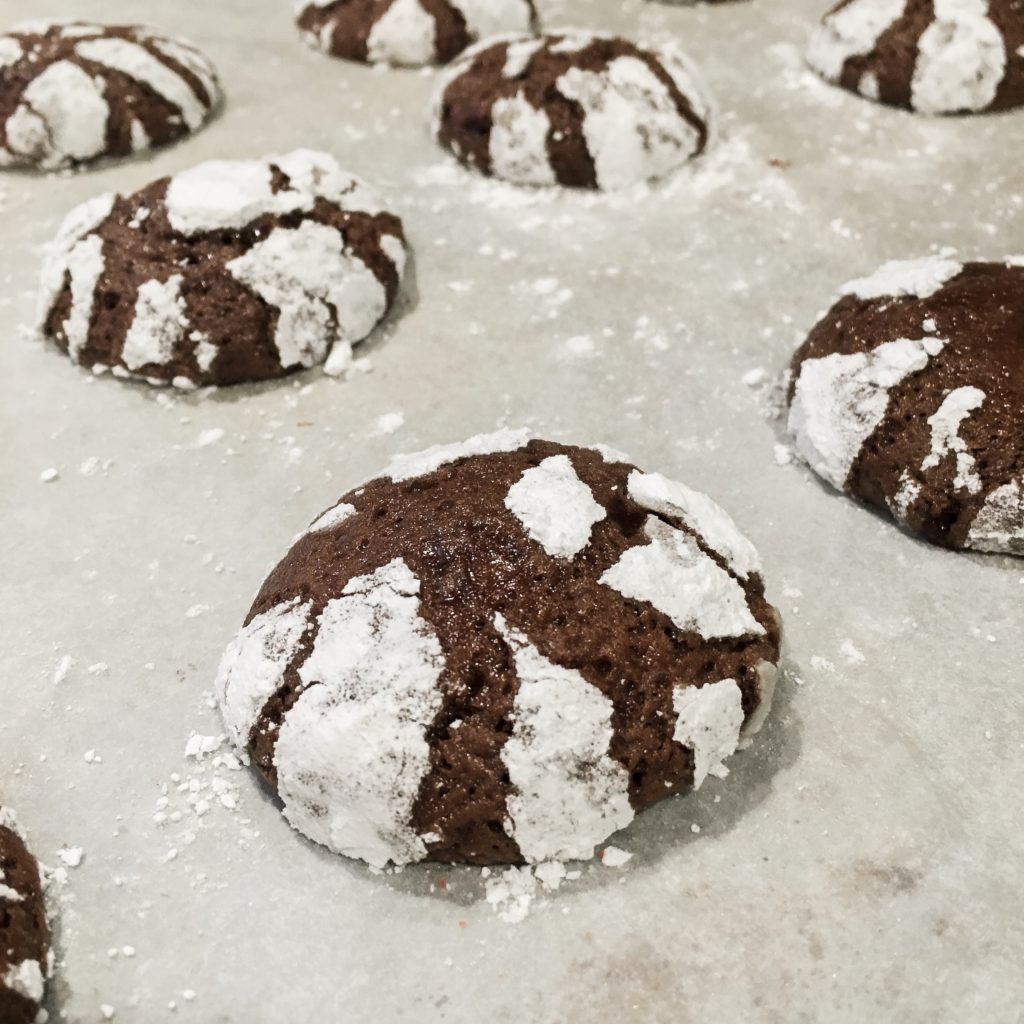 Cookies for the family with Oakhurst Chocolate Crinkles, Pecan Tassie Thumbprints, Frosted Sugar Cookies served with Eggnog and hot cocoa