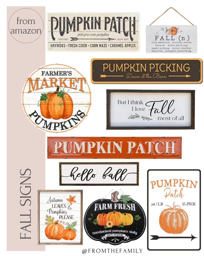 Fall signs for the home from Amazon Shopping Guide