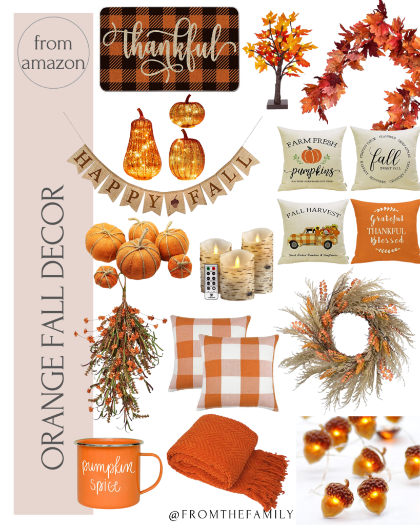 Orange fall decor for the home from Amazon Shopping Guide