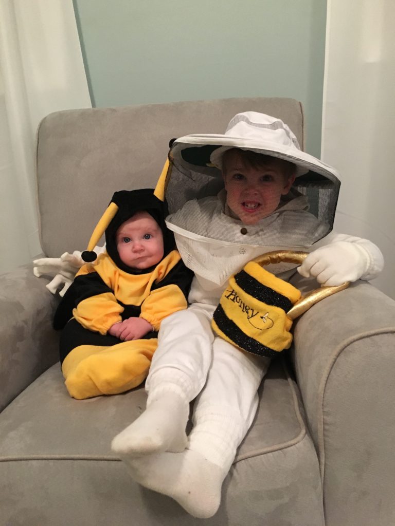 Honey bee halloween costume and beekeeper halloween costume