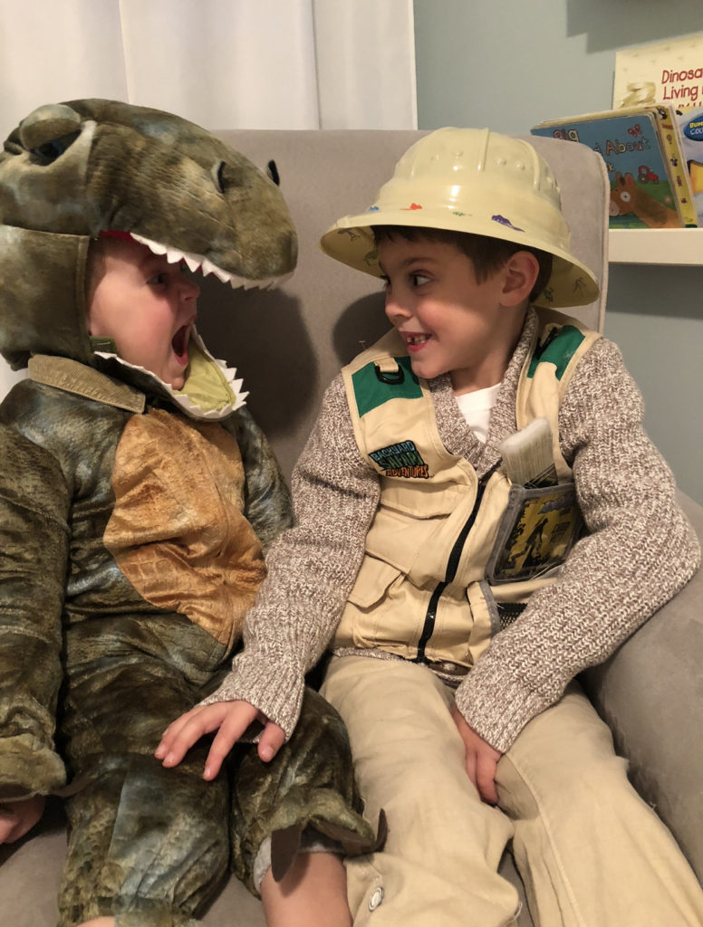 dinosaur and paleontologist halloween costume idea