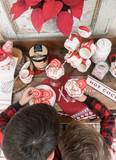 Pinwheel Swirl Cookies with Gifford Pink Peppermint Stick Milkshakes