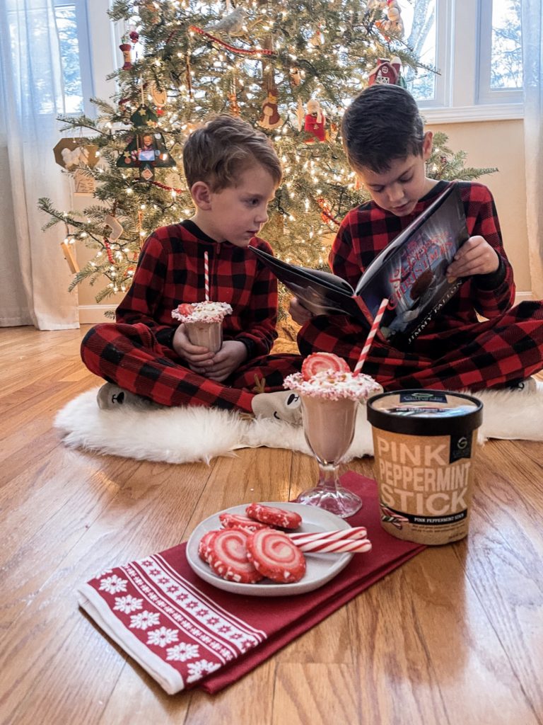 Pinwheel Swirl Cookies with Gifford Pink Peppermint Stick Milkshakes