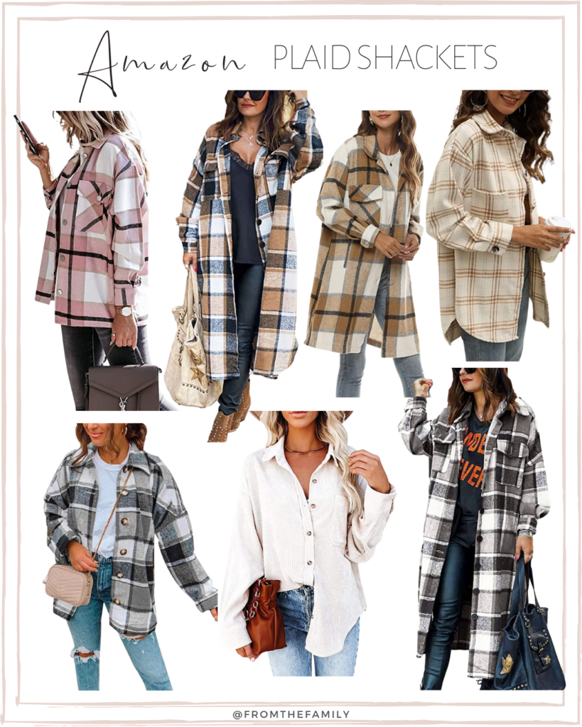 Amazon Accessories plaid and neutral shackets