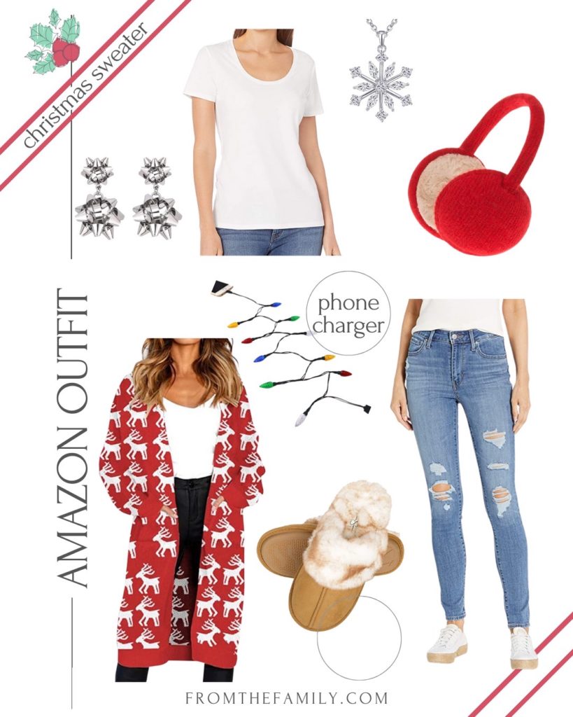 Amazon Fashion // 5 fall outfits with sweaters bonus Christmas cardigan outfit