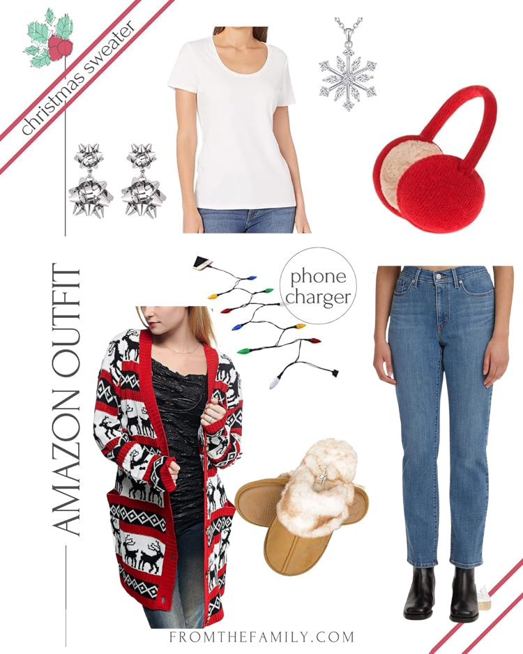 Amazon Fashion // 5 fall outfits with sweaters bonus Christmas cardigan outfit