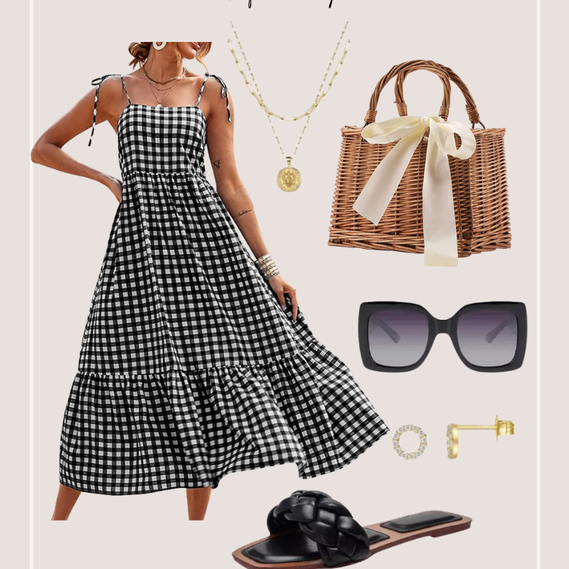 Amazon Outfit // Black and White Gingham Dress